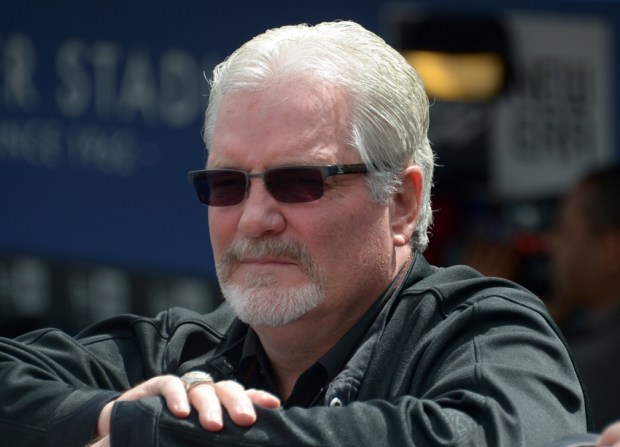 Apr 1, 2013; Los Angeles, CA, USA; San Francisco Giants general manager Brian Sabean attends the 2013 season-opening game against the Los Angeles Dodgers at Dodger Stadium. Mandatory Credit: Kirby Lee-USA TODAY Sports