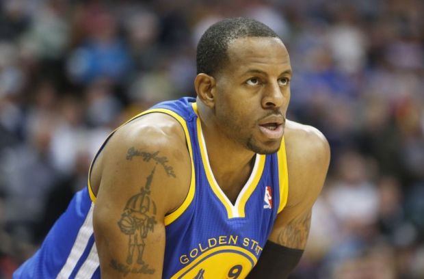 Dec 23, 2013; Denver, CO, USA; Golden State Warriors forward Andre Iguodala (9) during the second half against the Denver Nuggets at Pepsi Center.  The Warriors won 89-81.  Mandatory Credit: Chris Humphreys-USA TODAY Sports