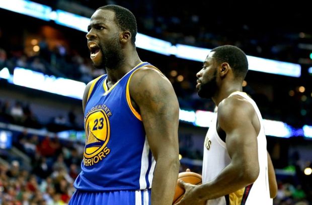 Dec 14, 2014; New Orleans, LA, USA; Golden State Warriors forward Draymond Green (23) reacts after scoring in overtime of a game against the New Orleans Pelicans at the Smoothie King Center. The Warriors defeated the Pelicans 128-122 in overtime.  Mandatory Credit: Derick E. Hingle-USA TODAY Sports