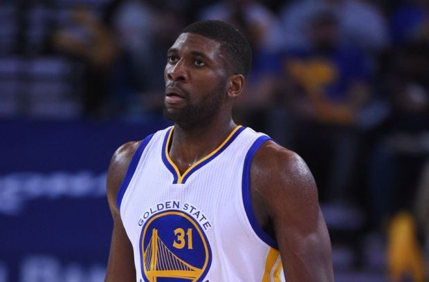 December 18, 2014; Oakland, CA, USA; Golden State Warriors center Festus Ezeli (31) during the third quarter against the Oklahoma City Thunder at Oracle Arena. The Warriors defeated the Thunder 114-109. Mandatory Credit: Kyle Terada-USA TODAY Sports